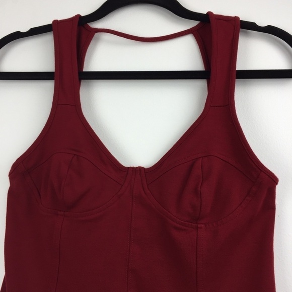 Forever 21 Bodysuit Womens Medium Wine Red Heavyweight Adjustable Straps - Picture 4 of 7